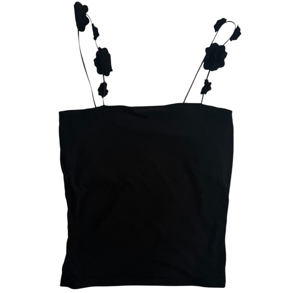 NWT💕 MUSIER PARIS Ballata Top With Flower Straps in Black Small - Picture 5 of 6